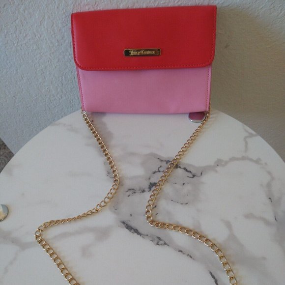 Juicy Couture Handbags - 😍 Clearance Juicy Couture Crossbody Bag Pink with Golden Chain Strap